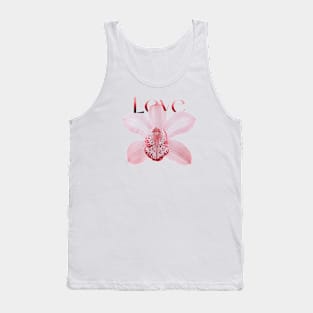 Light Pink Orchid with Text Love Tank Top